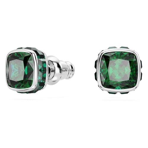 Detalle 2 de Swarovski Pendientes Birthstone Mayo talla cuadrada, verdes 💍
