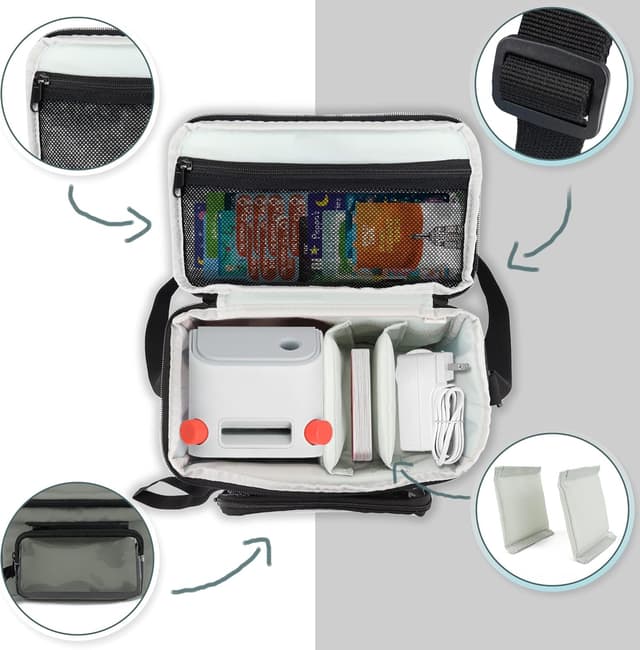 Detalle de Annmore Carry Bag for Toniebox and Characters (Grey) – storage for audio players, cards and accessories