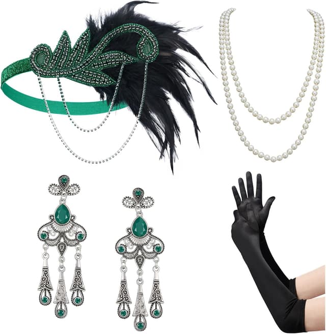 Detalle 1 de SWEETV Gatsby Kleid Damen 20er Jahre