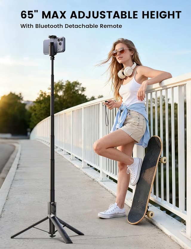 Detalle 2 de Lamicall Phone Tripod & Selfie Stick 65 in