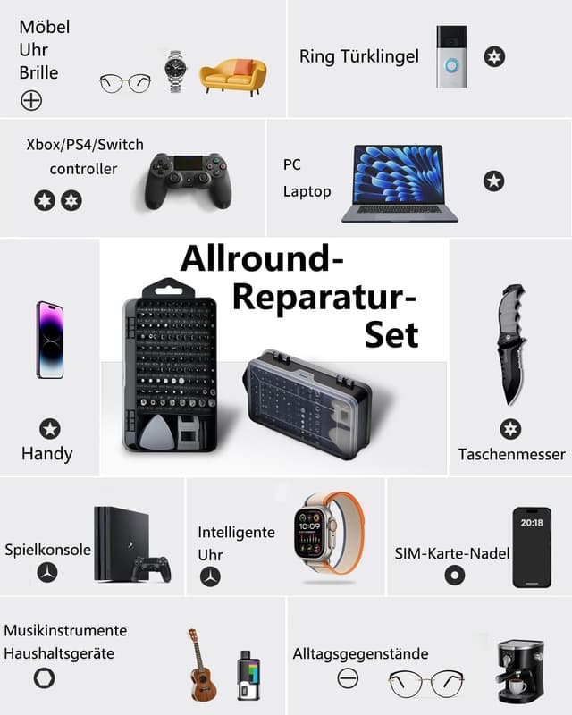 Detalle 2 de 122-tlg. Feinmechaniker Werkzeug Set 101 Bits