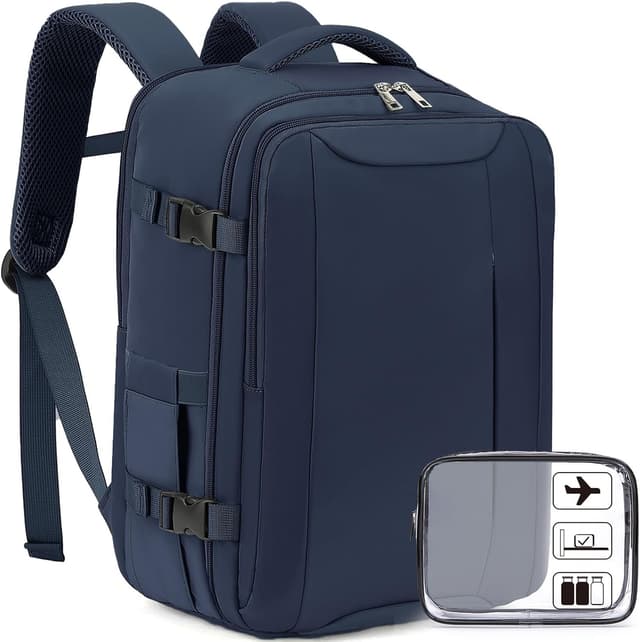 Detalle de Xkdoai cabin bag backpack for Easyjet (45 x 36 x 20cm) with TSA-style clear toiletry bag