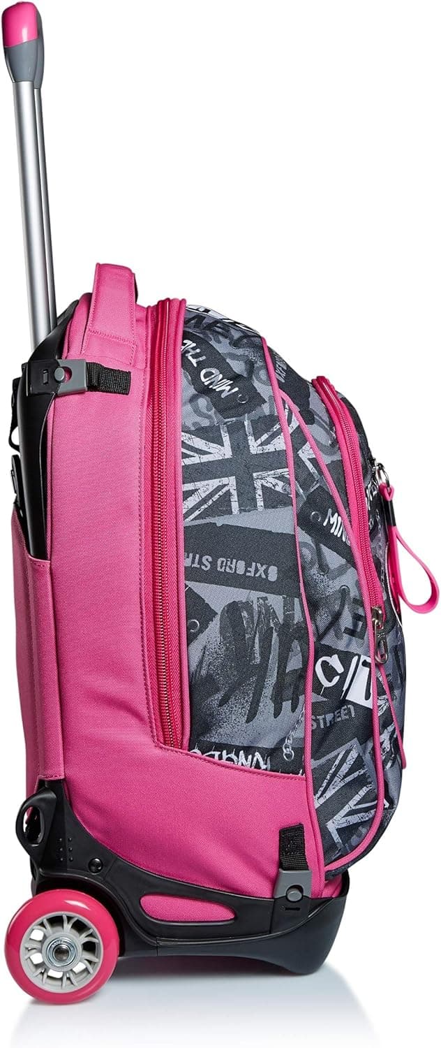 Detalle de Seven Trolley New Tech Keep Flag 3in1 (trolley scomponibile) Rosa, zaino sganciabile da scuola e viaggio