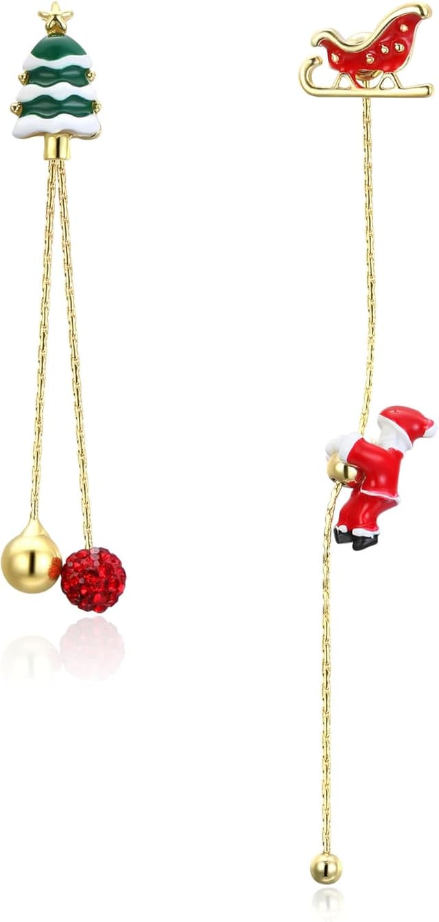 Thumbnail 6 de Boucles d’oreilles Clearine femme série de Noël avec pendentif étoile en forme d’arbre