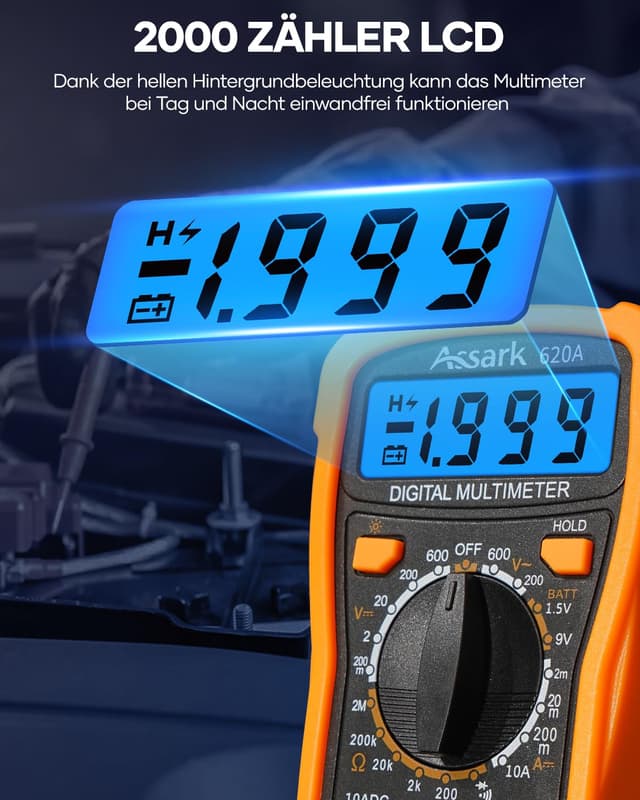 Thumbnail 3 de Assark Digital Multimeter Voltmeter 1 Gerät