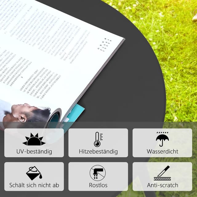 Detalle 2 de Fokebel Beistelltisch mit höhenverstellbaren Tischbeinen, Metall rund (Schwarz) – Ø 45 × 45 H cm