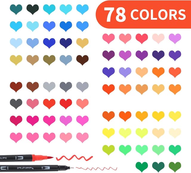 Detalle 2 de HYNEXLK 78 Colours dual tip brush pens