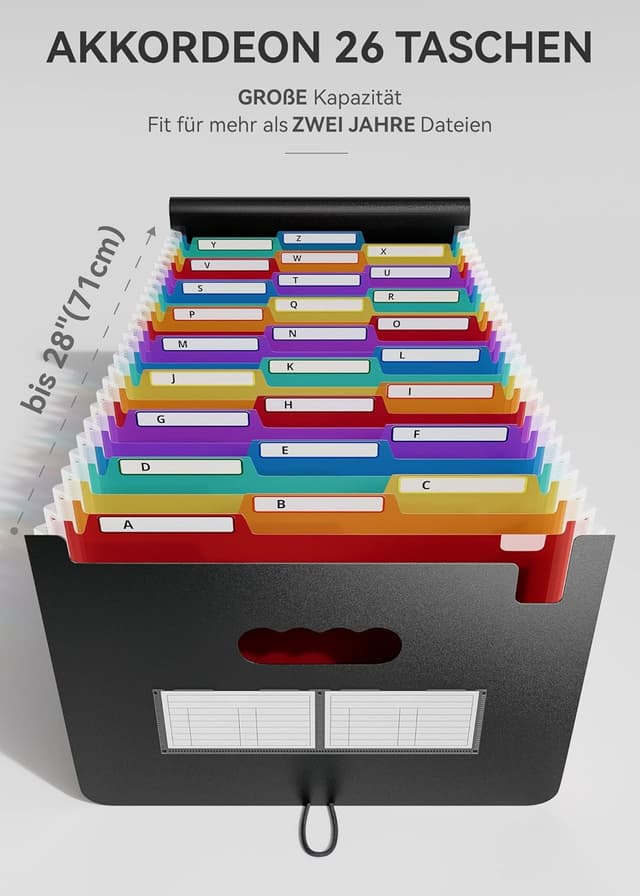 Detalle 2 de Dokumentenmappe A4 26 Fächer Regenbogen