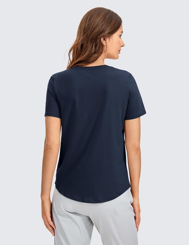 Detalle 2 de CRZ YOGA camicia a maniche corte in cotone Pima da donna con vestibilità ampia