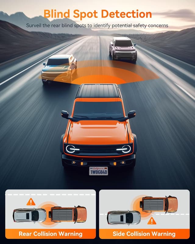 Detalle de WOLFBOX G840H 12" mirror dash cam 2.5K