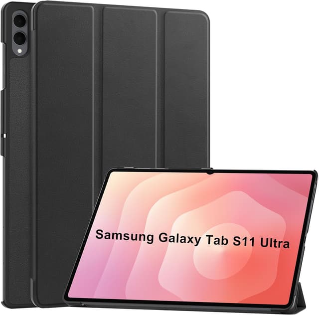 Detalle de FDHYFGDY Schutzhülle für Samsung Galaxy Tab S11 Ultra 14,6 Zoll – ultradünnes PU Case mit Auto Schlaf/Wach, Schwarz