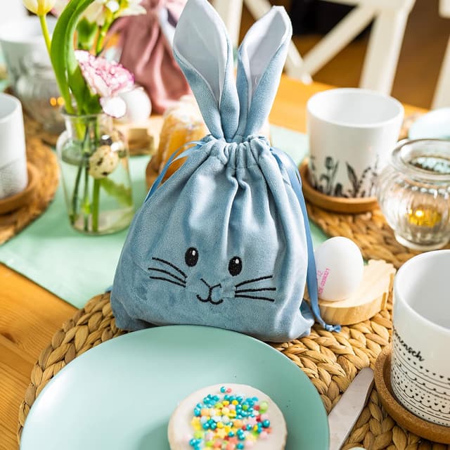 Detalle 2 de Papierdrachen 3 Samt Säckchen Osterhasen