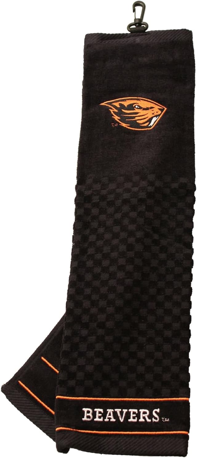 Detalle 2 de Team Golf NCAA SMU Mustangs Embroidered Golf Towel with Checkered Scrubber Design