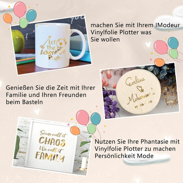 Detalle 2 de IModeur gebürstete gold metallische Vinylfolie für Plotter – 12 x 15 Fuß (30,5 cm x 4,58 m) für Cricut & DIY