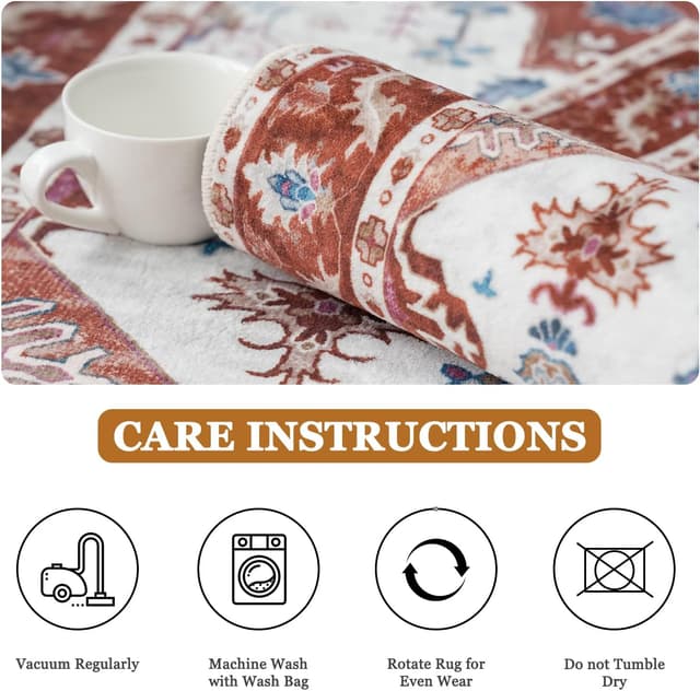 Thumbnail 6 de Vamcheer Alfombra Vintage Antideslizante y Lavable 🏡 160x230 cm