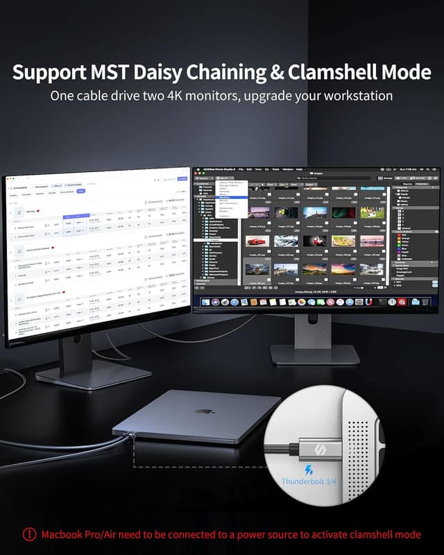 Detalle 2 de Silkland USB-C to DisplayPort 1.4 Cable (8K 60Hz, 4K/2K up to 240Hz) Thunderbolt 4/3 to DP