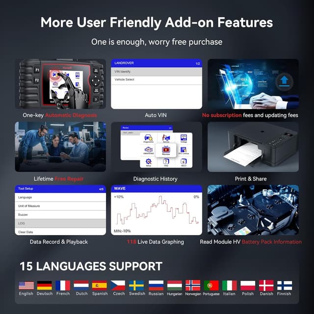 Thumbnail 6 de iCarsoft LR V3.0 OBD2 scanner with 43 services