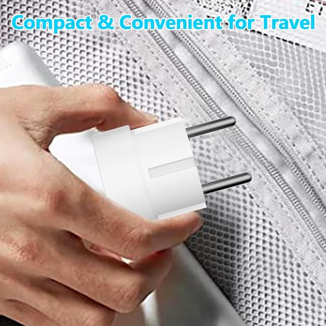 Detalle de 3er Set Reiseadapter Schweiz auf Deutschland/Frankreich (Typ J zu Schuko, EU) – für Steckdosenadapter, weiß