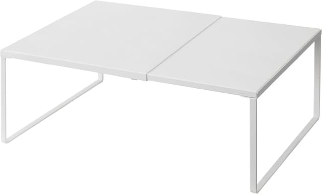 Detalle de Nxconsu Expandable Cabinet Shelf Organizer Riser Rack (Heavy-Duty Metal, White) — width 14.56–24.6 in