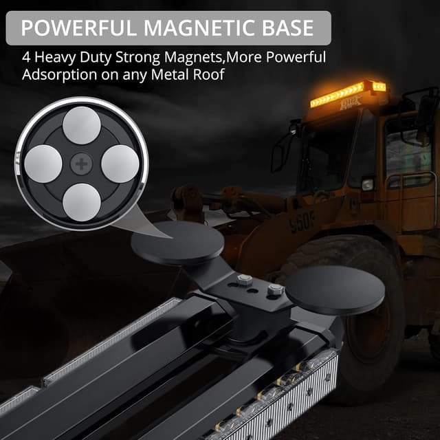 Detalle de Justech 30LEDs Car Emergency Light Bar 30W amber strobe with magnetic base (12V/24V)