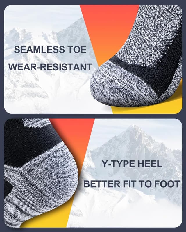 Detalle de Niorasen Full Cushion Thermal Socks for Men (5 Pairs) – Thick Cotton Crew Socks for Winter Work, Hiking & Walking