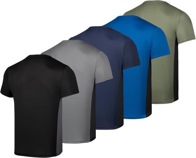 Detalle de AMZSPORT confezione da 1/3/5 t-shirt sportive da uomo girocollo traspiranti a maniche corte