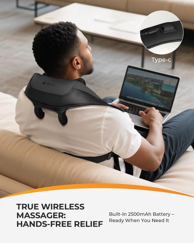 Detalle de CooCoCo Cordless Neck Massager 6D Shiatsu