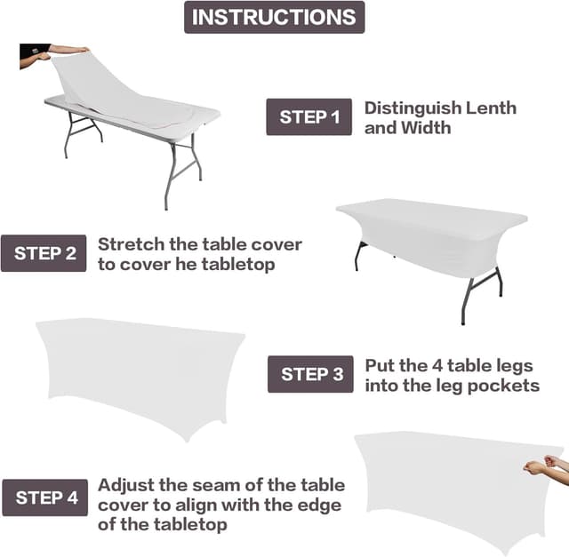 Detalle 2 de IVAPUPU 2-Pack 6FT Tablecloth 🍽