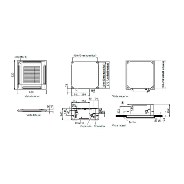 Detalle 2 de Fujitsu AUY35-KA aire acondicionado cassette 3.009 Frig/h