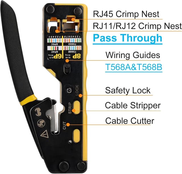 Detalle 2 de Solsop Pass Through RJ45 Crimp Tool Kit for Ethernet