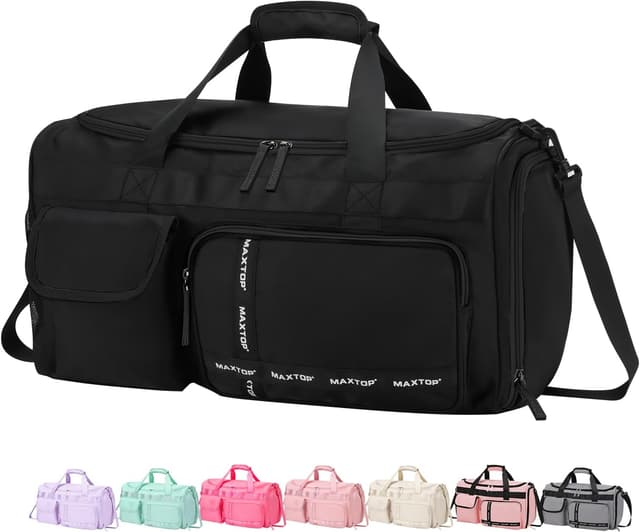 Detalle de MAXTOP Women’s Travel Duffle Bag (Carry On Tote) with Shoe Compartment and Wet Pocket
