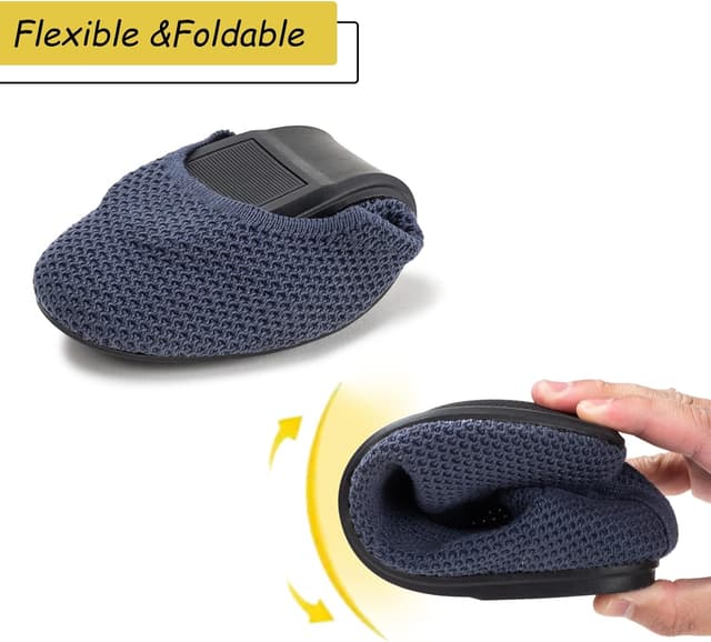 Detalle de Frank Mully women’s slip-on knit ballet flats with round toe and cushioned foot-bed