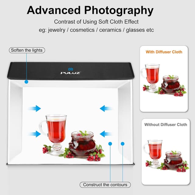 Detalle 1 de PULUZ photo light box 762 LED 24 inch