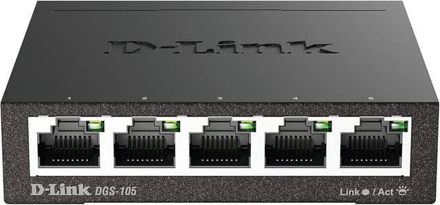 Detalle de D-Link DGS-105 : switch Gigabit 5 ports RJ-45 métalliques pour petit réseau (small/home office)