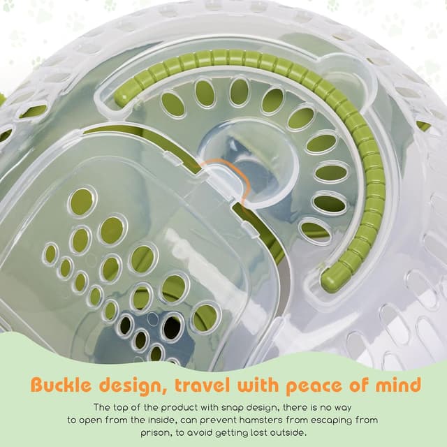 Detalle de Nobleza trasportino per criceti in plastica con fessure di ventilazione e maniglia comoda (L27 × W20,5 × H17 cm)