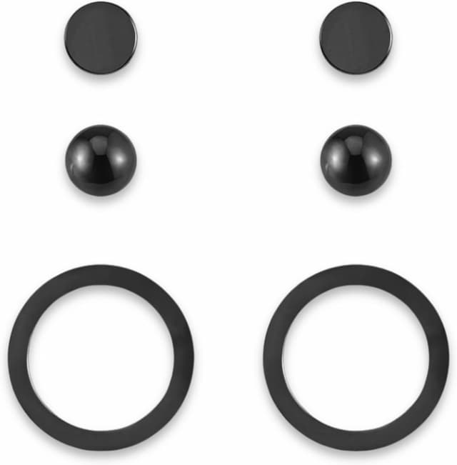 Thumbnail 6 de Damen-Ohrstecker-Set mit Kreisen: Ohrschmuck in Gold, Roségold, Silber & Schwarz inkl. Geschenkbox