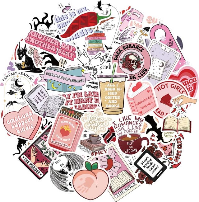 Detalle de Nivafer Kindle-/Laptop-Aufkleber Set (50 Stück) in Rosa – wasserfest für Scrapbooking & Deko