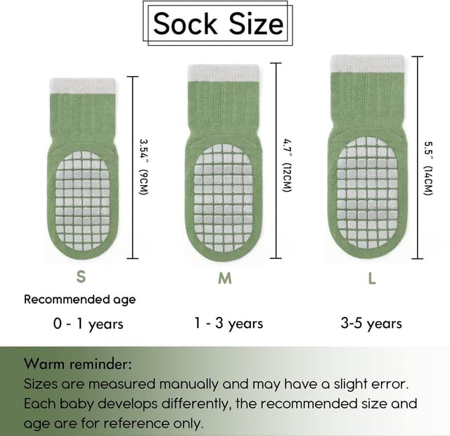Detalle 2 de ZYUPHY calzini antiscivolo bambino in cotone 5 paia
