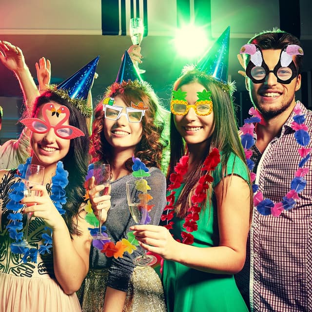 Detalle 2 de JOYIN Luau-Partybrillen & Hawaii-Leis im Set (12-teilig) – tropische Deko für Sommer- und Strandfeste