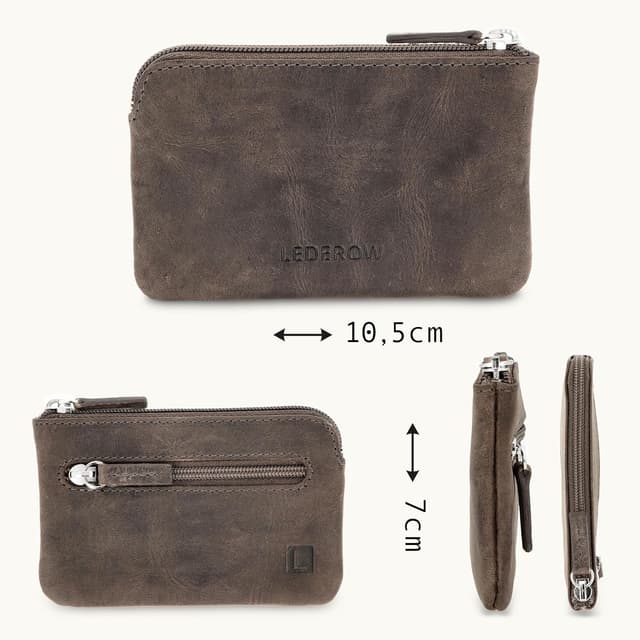 Detalle 2 de Echtes Leder Schlüsseltasche 2 Fächer