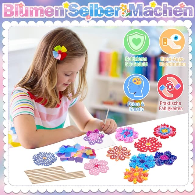 Detalle 2 de Bastelset Blumenstrauß DIY für Kinder ab 5 Jahre