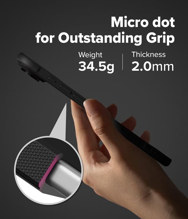 Detalle de Ringke Onyx Hülle für iPhone Air – rutschfest, kratz- und stoßfest mit präzisen Kameraausschnitten (Black)