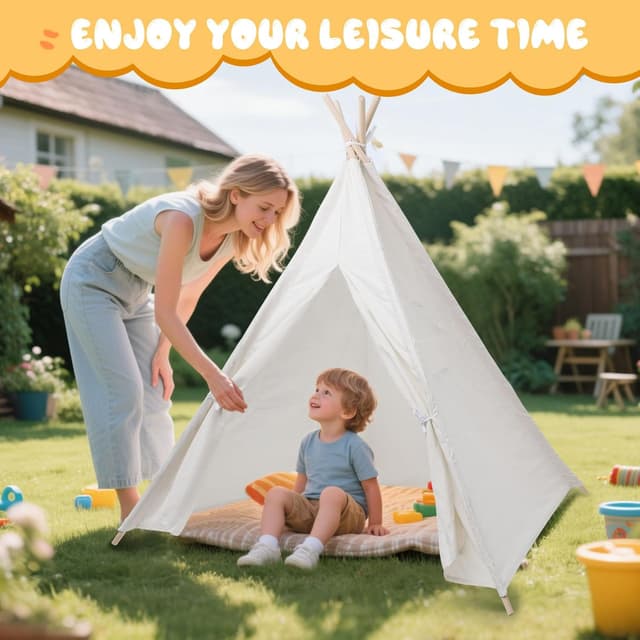 Thumbnail 3 de 6 Pack Teepee Tent for Kids with Light String 🎪