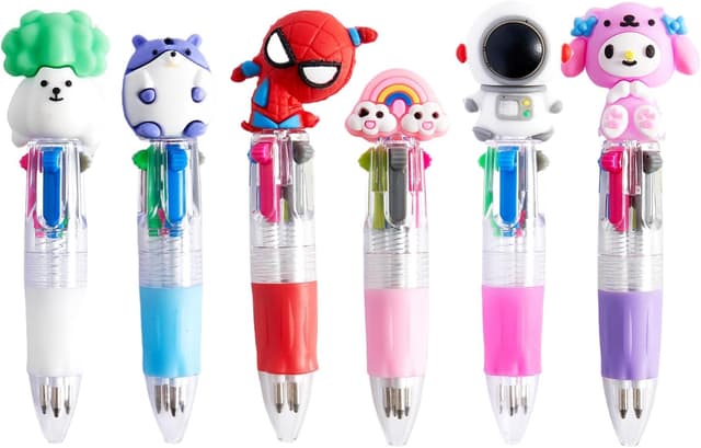 Detalle 2 de Defresit 40 Pack 4-in-1 Multicolour Ballpoint Pens (Cute Cartoon Animal Set) for Kids