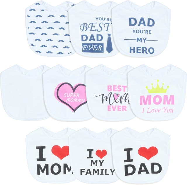 Thumbnail 6 de Hakochia Waterproof Baby Bibs for Newborns (0–12 Months) – 10 Pack, Soft 4-Layer Cotton Bandana Bibs