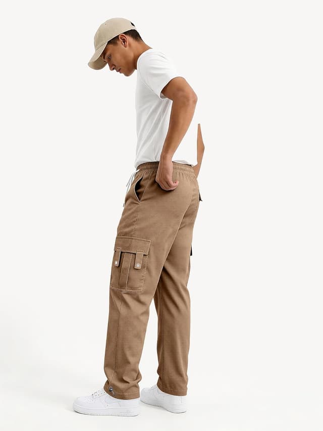 Detalle de HOTake Men’s Relaxed Fit Stretch Cargo Pants