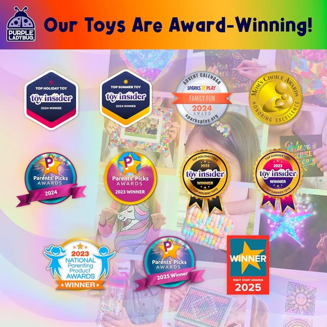 Thumbnail 6 de PURPLE LADYBUG Paint Pouring Art Kit (Jungle Galaxy) for Ages 6–12 – BPA Free craft set with canvas boards, paints & tools