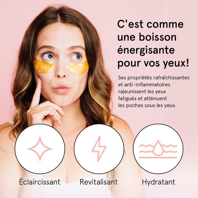 Detalle de Grace & Stella Masque Yeux Primé en patch anti-cernes (48 paires, or) – gel hydratant vegan