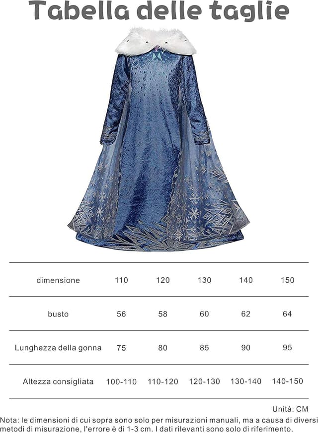 Thumbnail 6 de Elsa vestito carnevale blu 100