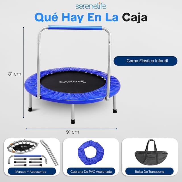 Thumbnail 6 de SereneLife trampolín 91 cm mini plegable